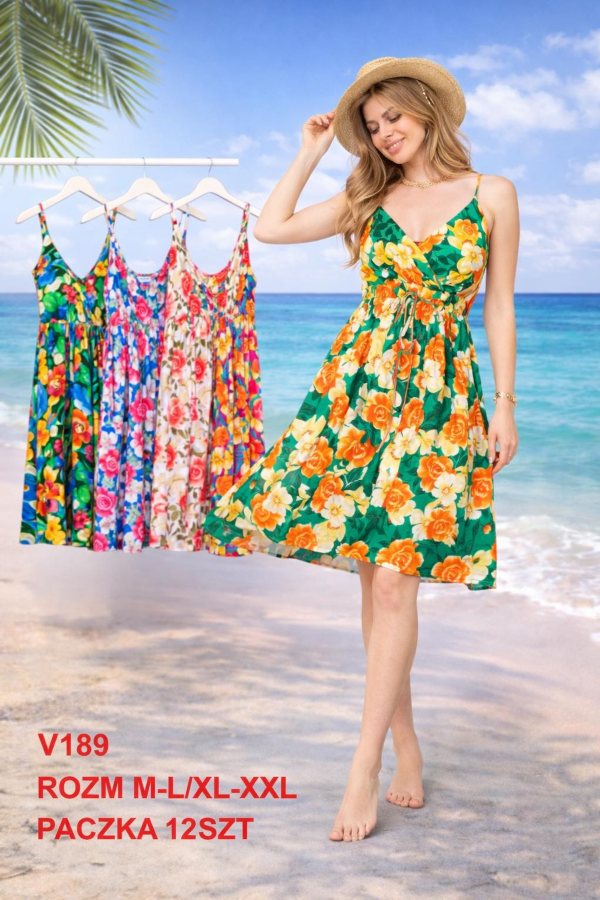 Sukienki damskie Roz M-2XL, Mix Kolor .Paczka 12 szt